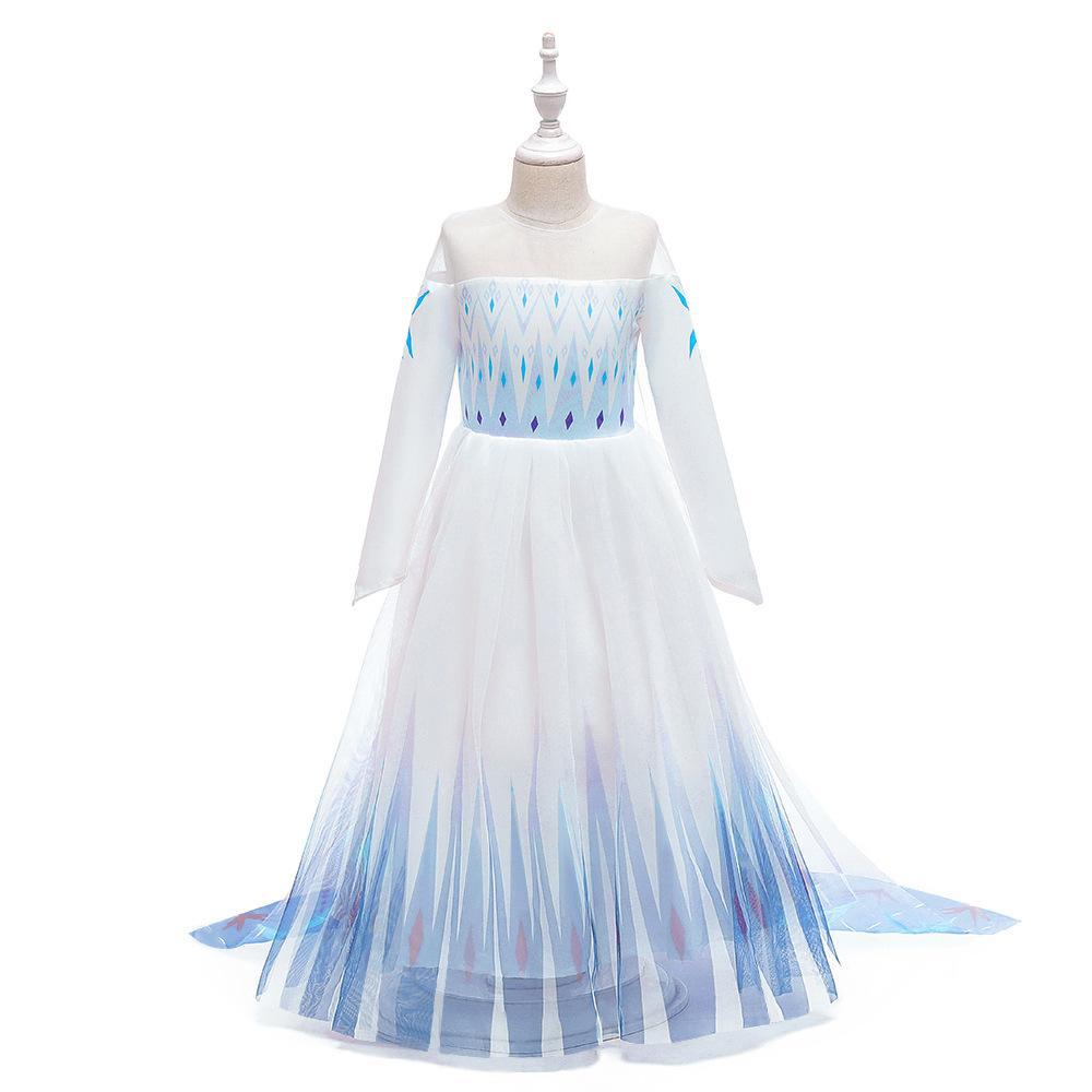 Picture of Frozen 2 Kidsren's Dress Princess Dress Girl Elsa Snowflake Dress Frozen Elsa Princess Style