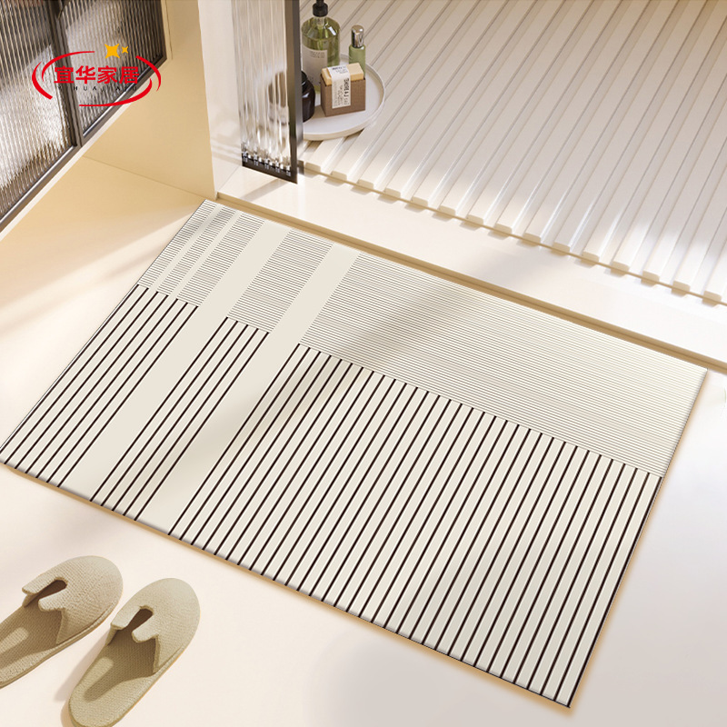 Quiet wind diatom mud mat bathroom non-slip mat absorbent quick-drying silicone mud door mat wholesale