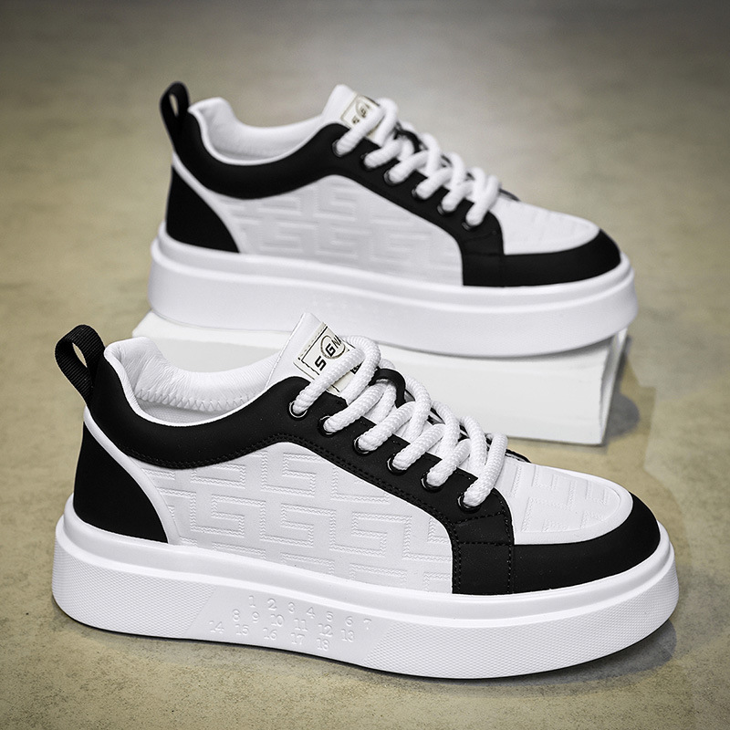 Men's Shoes Spring 2025 New Breathable All-match Sports Board Shoes Lightweight Soft Sole Casual Shoes Thick Sole Increased White Shoes