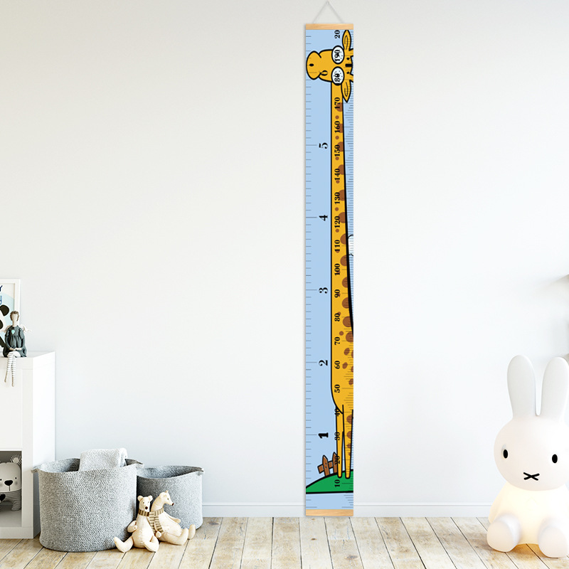 Cartoon Giraffe Baby Height Sticker Children's Room Decoration Height Measurement Wall Hanging Picture Removable Height Hanging Ruler