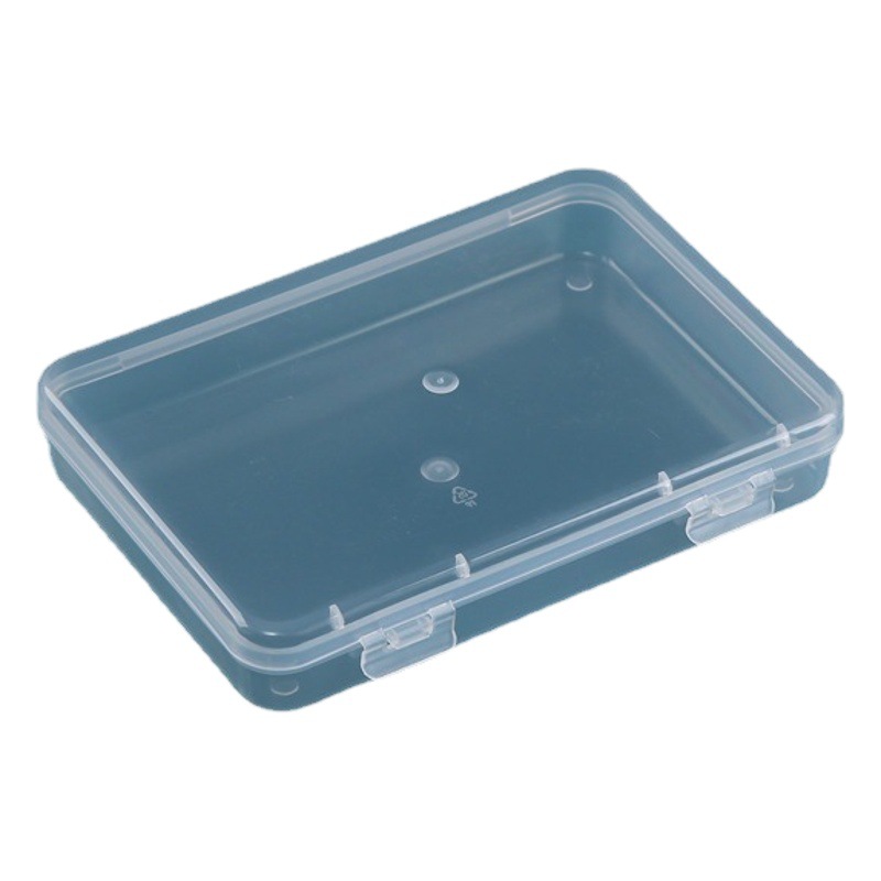PP Plastic Box Rectangular Translucent Packaging Box Small Material Box White Storage Box Lid Accessories Box