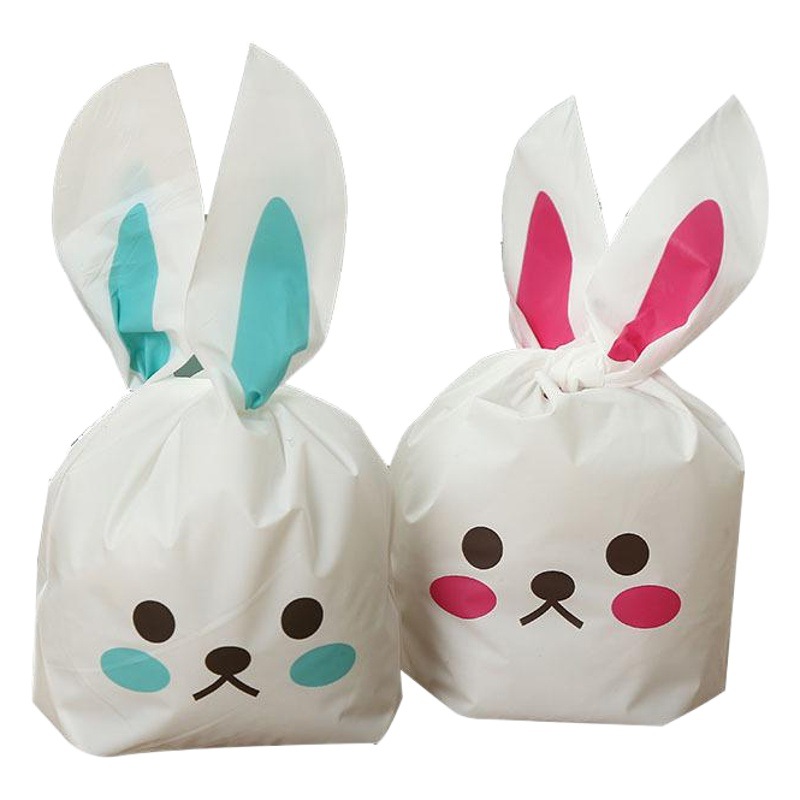 Factory wholesale 10*17 baking packaging rabbit ears pastry bag stereo rabbit ears plastic packaging bag