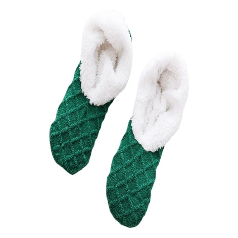 Women's Floor Socks Lamb Wool Dot Candy Color Carpet Socks Autumn and Winter Warm Women's Socks Sets Shoes and Socks