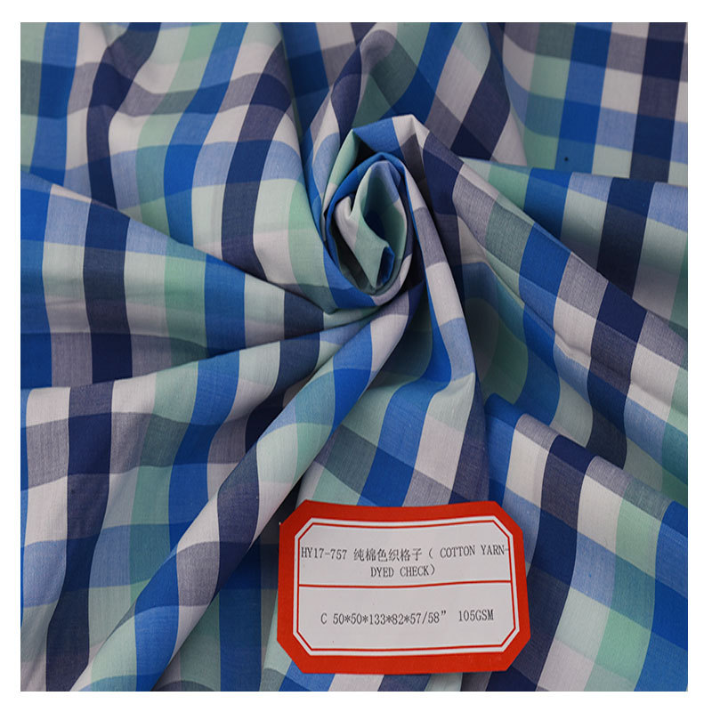 Yarn-dyed plaid shirt fabric 40 cotton shirt fabric spring and summer cotton plaid printed children's clothing fabric