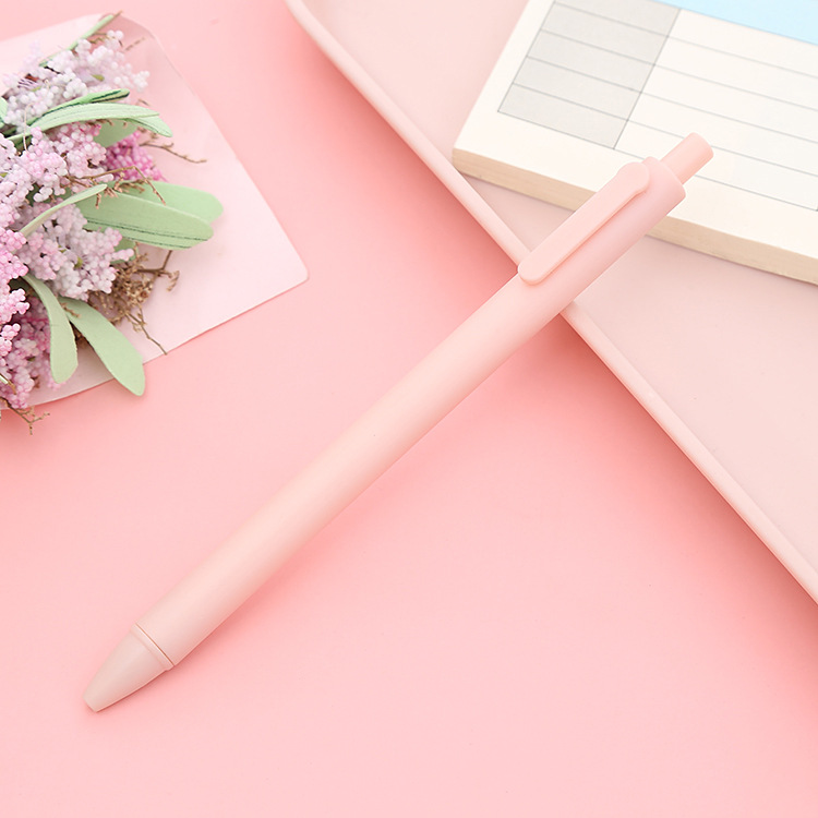 Picture of Morandi push gel pen 0.5mm bullet macaron press pen vintage office stationery signature pen