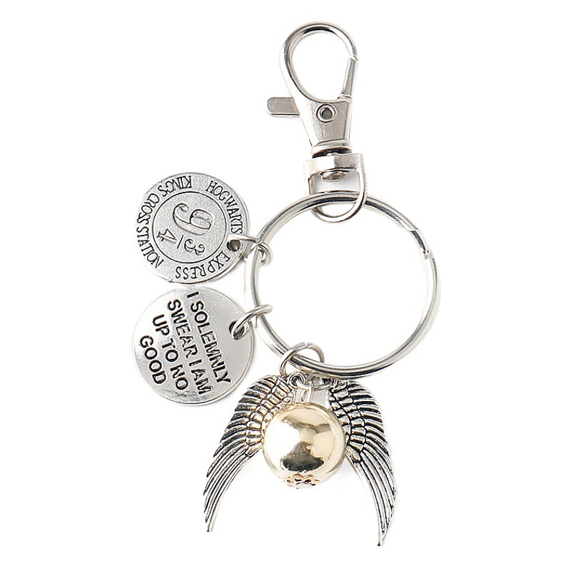 Film and Television peripheral I Solemnly Swear nine and three-quarter death Holy device snitch keychain pendant