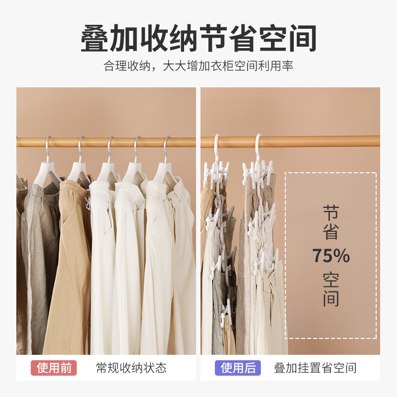 Picture of Seamless household pants rack pants clip jk skirt clip hanger clip pants hanger storage artifact wardrobe special pants rack