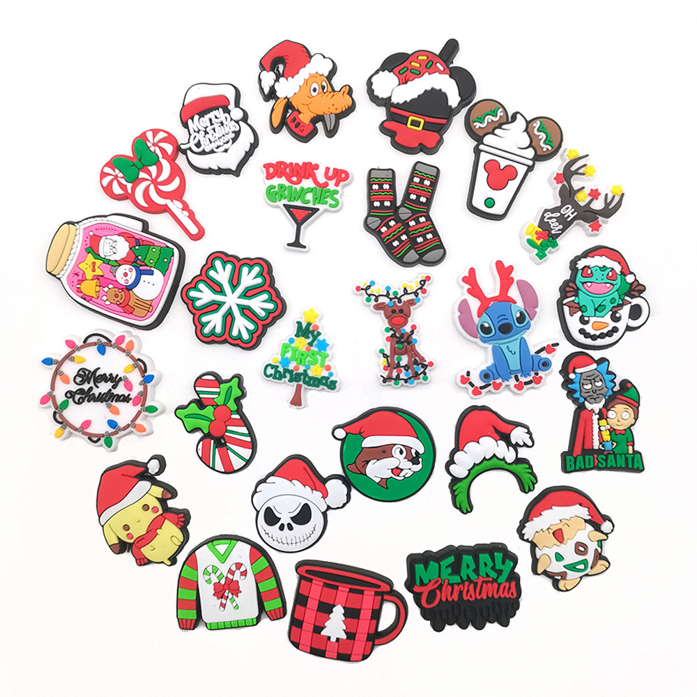 25 suit Cartoon Christmas Series Hole Shoes Shoe Flower Decorative Buckle Personality DIY Garden Shoe Buckle Accessories