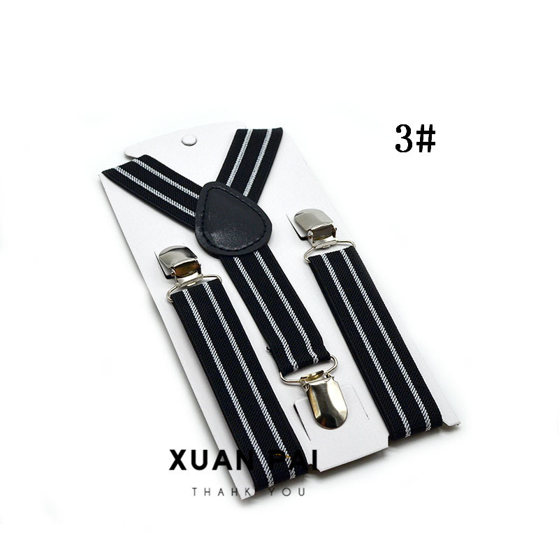 Picture of Children's 2.5cm Strap Clip Vintage Striped Series Boys and Girls Universal Suspender Belt Baby Autumn and Winter Pants Clip