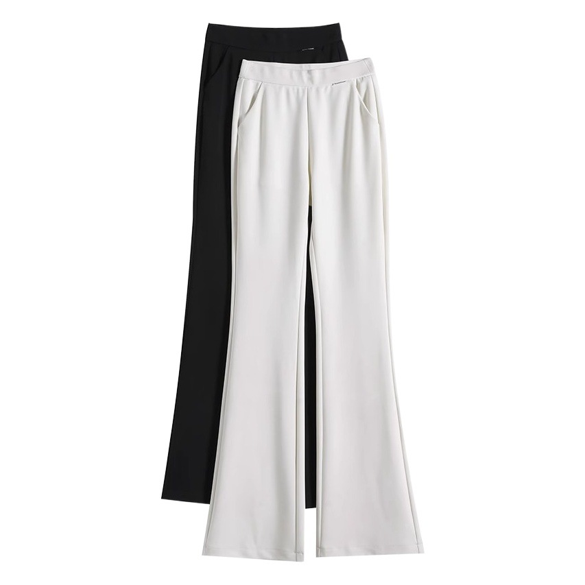 Narrow Micro-Flared Pants 2025 Spring and Summer New Women's Casual High-Waisted Straight Black Suit Pants Women Z690