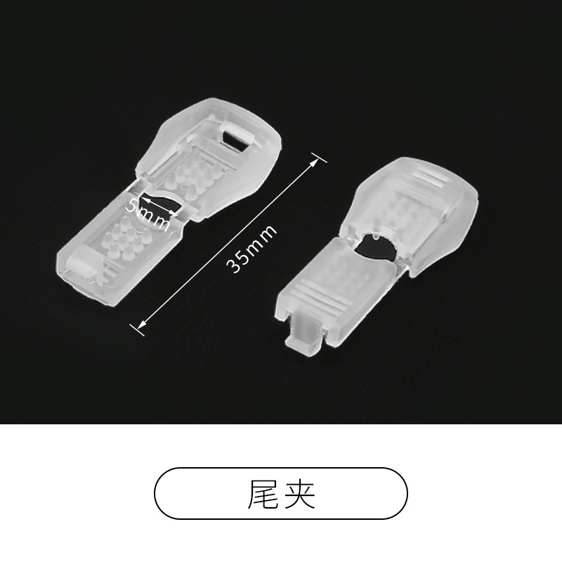 Picture of Manufacturer Plastic Adjustable Elastic Belt Spring Buckle with Rope Pig Nose Buckle Single and Double Holes Round Black Transparent Drawstring Buckle