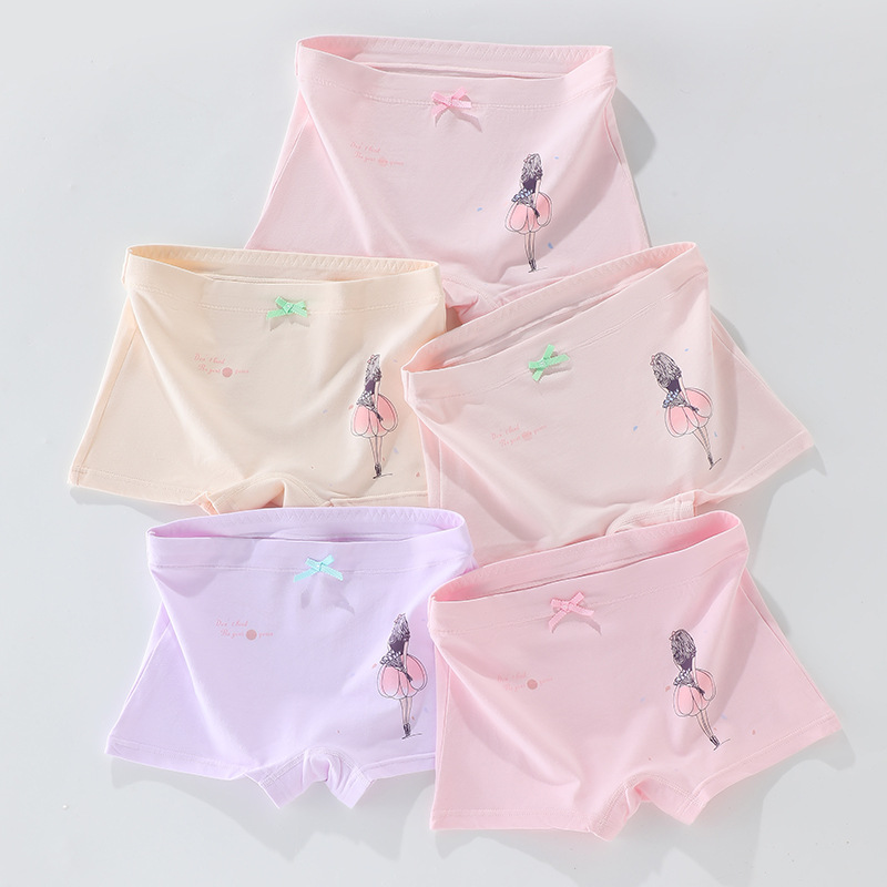Picture of Ainian aifunny children's 50 cotton children's underwear girls' boxer shorts cartoon trendy Girls' student boxer shorts