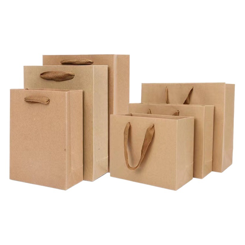 Thickened spot clothing Kraft paper bag milk tea handbag take-out packing bag gift packaging bag logo wholesale