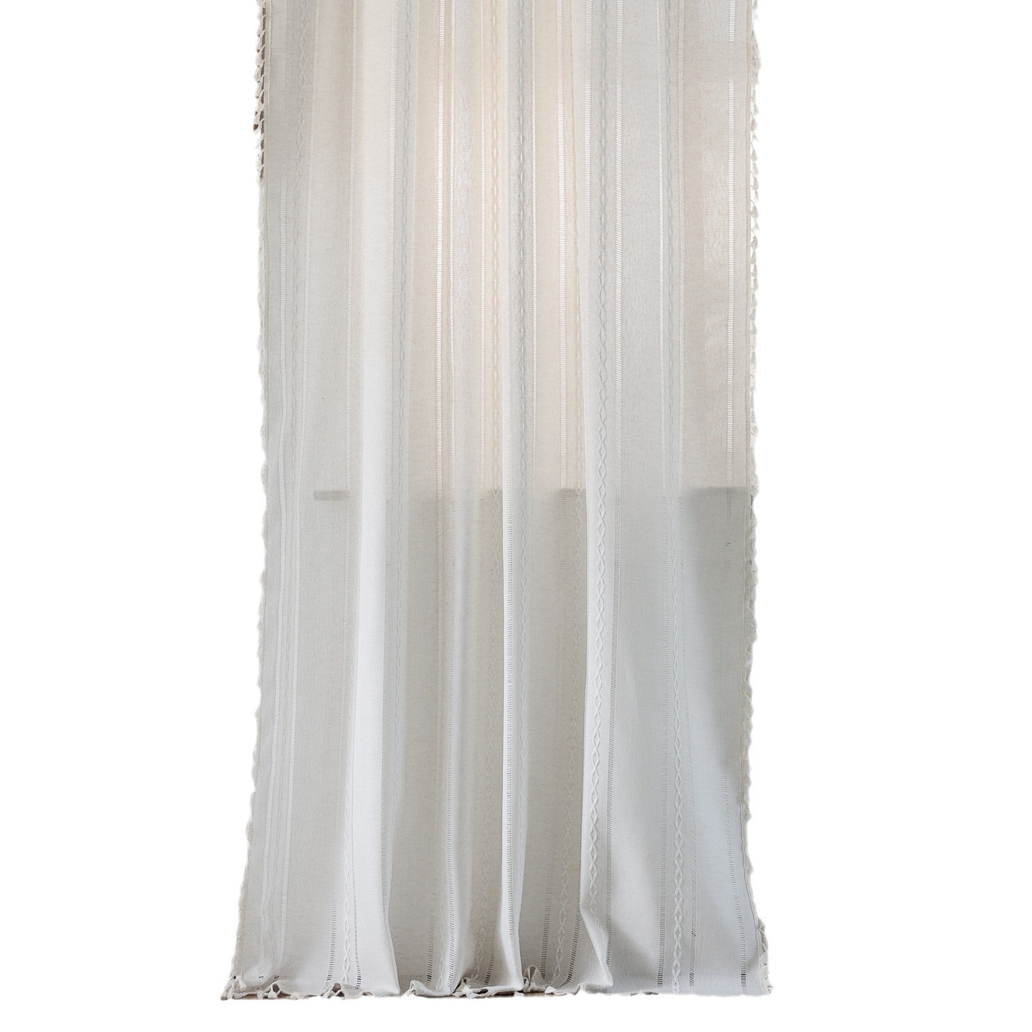 Picture of Cross-border Amazon best selling milk White Hollow embroidery translucent kitchen soundproof living room floating curtain finished wholesale