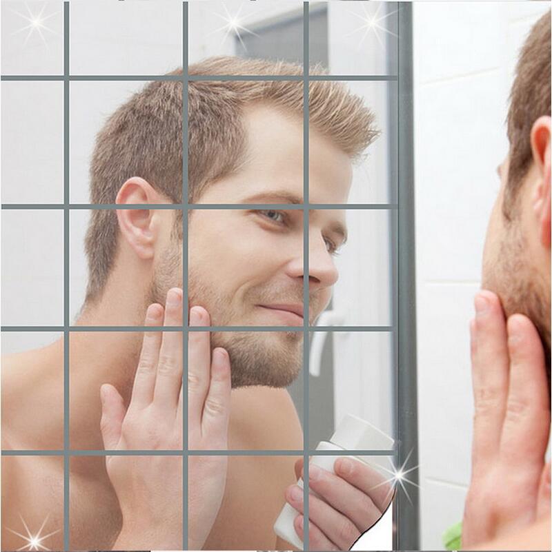 Picture of 15cm x 16 Square Mirror Creative Home Decoration Combination Movable Mirror Sticker AliExpress Amazon Explosions