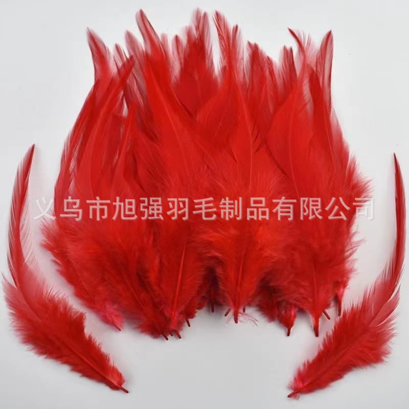 Picture of Feather wholesale sharp feather color chicken feather big white tip diy dream catcher handmade crafts earrings clothing accessories