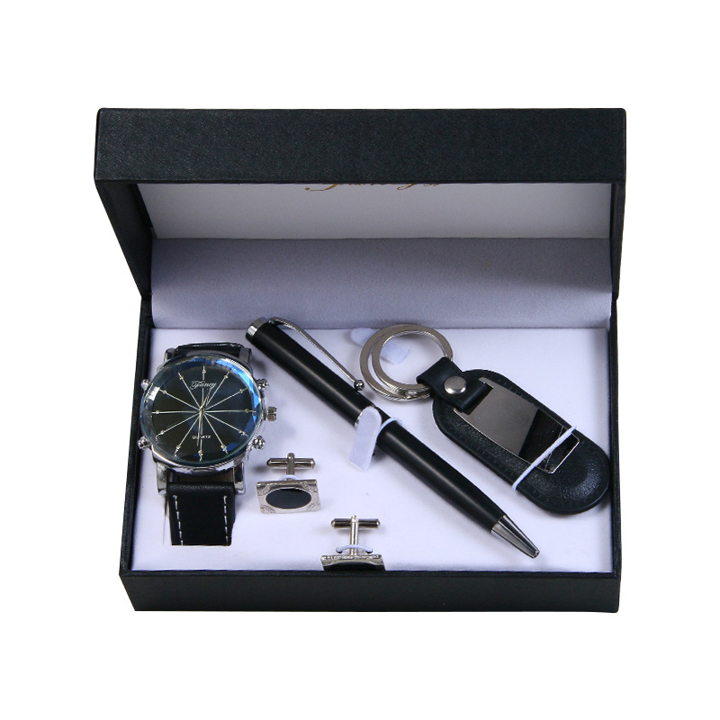 Picture of Cross-Border Small Gifts, High-End Valentine's Day Four-Piece Set, Watch Cufflinks, Pen Keychains, Practical Gift Box Set