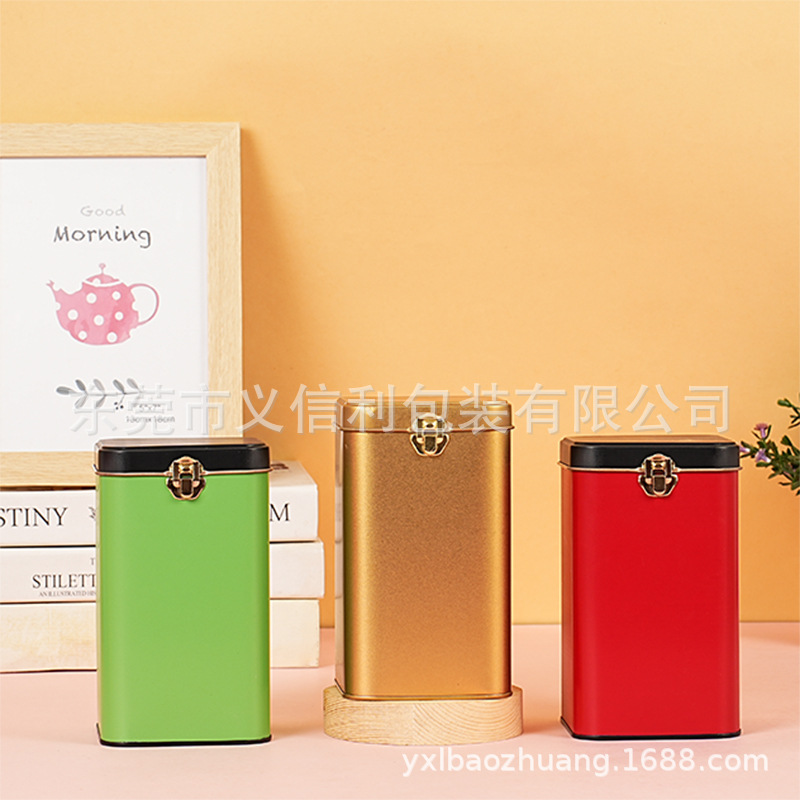 Two and a half catties universal metal tea can iron can black tea green tea packaging box solid color tinplate box empty box