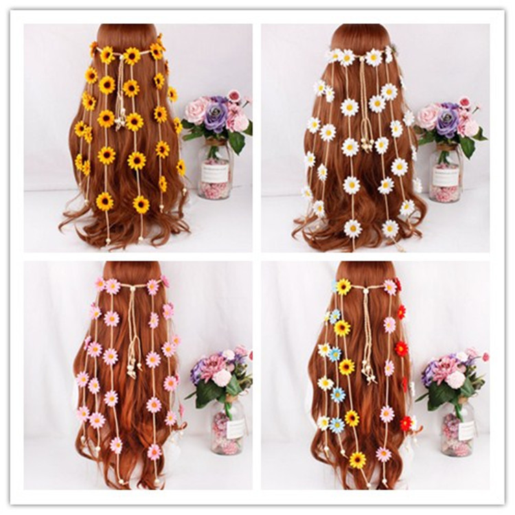 Hair band headdress wreath flower sunflower Daisy headband bohemian hair ring scenic hair accessories manufacturers are now directly available