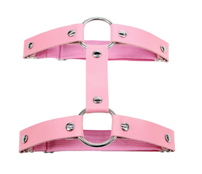 Picture of Punk Hard Girl Leather Ring Leg Ring Internet Celebrant Street Photoshoot Sexy Double Layer Strap Big Leg Ring Garter Belt TD-036