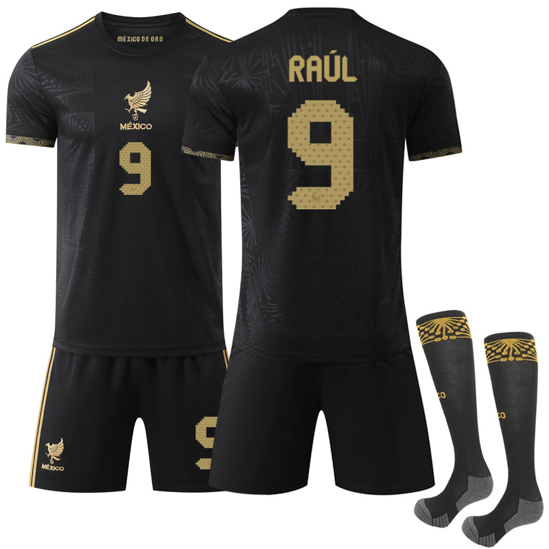 Americas Division No. 9 Raul Jersey No. 4 Alvarez Special Commemorative Edition Mexican Black Football Jacket Set