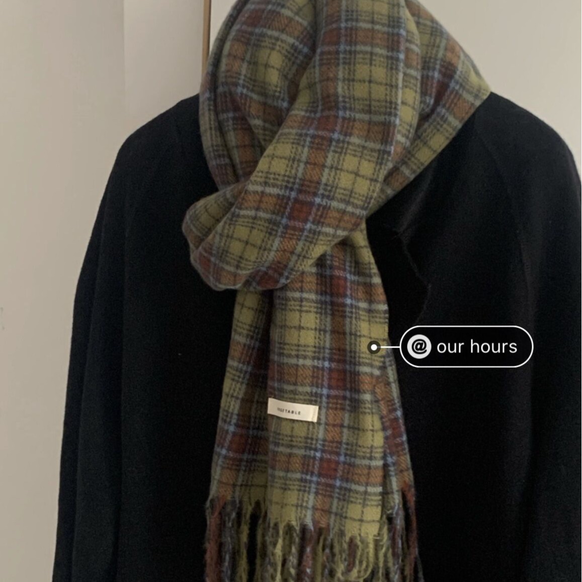 Vintage Green Plaid Scarf Women's Autumn and Winter Good Personality High-grade Warm Shawl Scarf Korean Style New