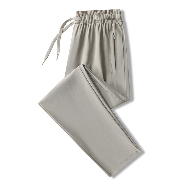 high quality Ice Silk Pants Men's Summer Thin Quick-drying Breathable Sports Men's Casual Pants Anta Fabric Pants