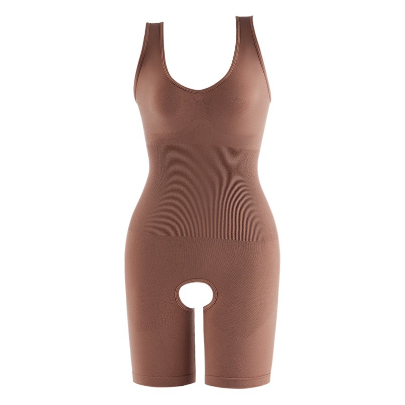 Cross-Border Large-Size Body-Shaping Jumpsuit Belly-Tighting Body-Tucking Body-Tucking Suit Chest Gathered-Tucking Jacket Open-Range Tucking Pants