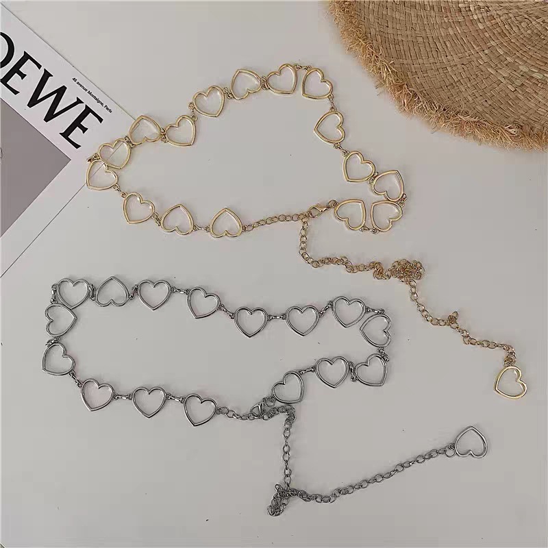 Picture of European and American Cross-Border Jewelry, Simple and Versatile, Hollow Heart-Shaped Oversized Peach Heart Waist Accessory, Hip-Hop Pants Chain, Waist Chain, Retro Trend