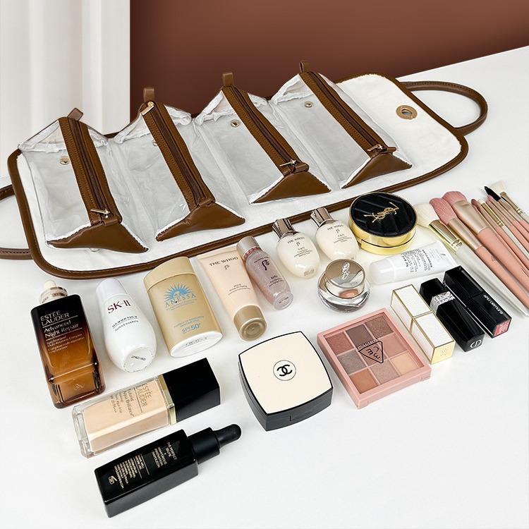 Picture of Folding Cosmetic Bag Women's Portable 2025 New Classy Large Capacity Accessible Luxury Classy Travel Cosmetics Storage Bag