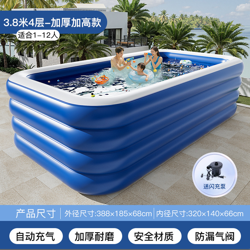 Picture of Pvc Kidsren's Inflatable Swimming Pool Home Outdoor Large Family Pool Thickeneded Plastic Baby Baby Swimming Pool