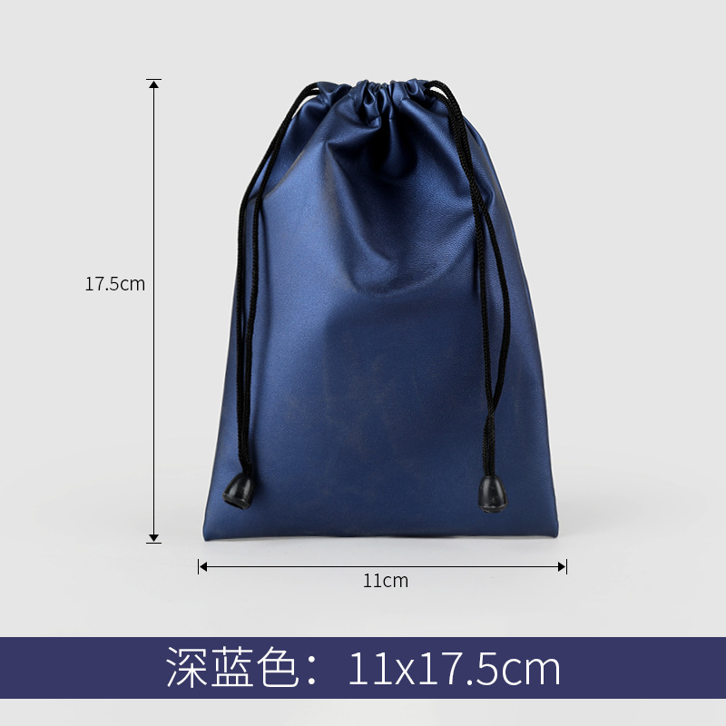 Picture of Color pu mobile power headset waterproof cloth bag mobile phone charging treasure drawstring pocket jewelry storage bag printing