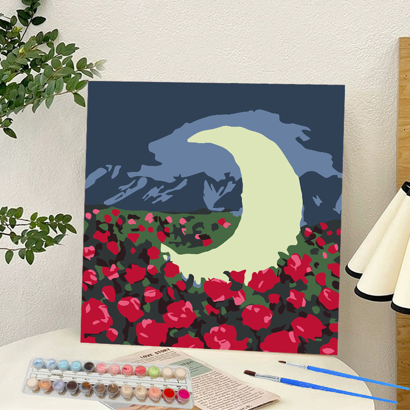 Picture of Digital oil painting landscape Dafen village hand-painted mathematical oil painting coloring painting oil painting flowers flower oil painting wholesale