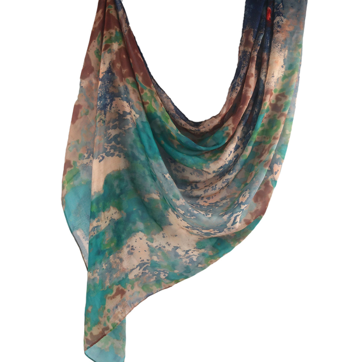 Picture of Best-Selling Watercolor Tie-Dye Cotton Scarf Arabian Satin Polyester Long Scarf Turkish Middle Eastern Scarf