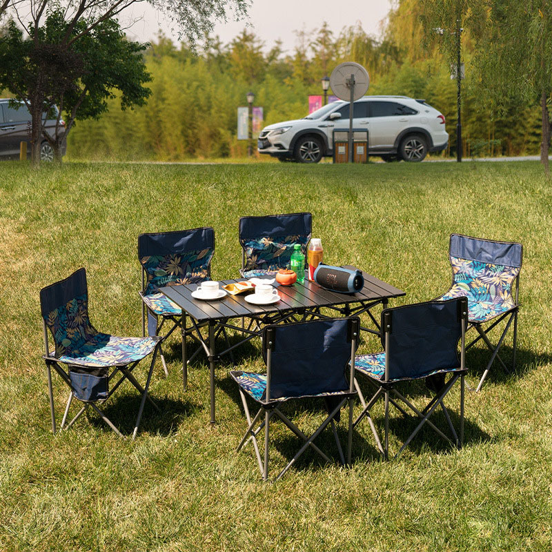 Picture of Wholesale Outdoor Folding Table Metal Egg Roll Table Portable Camping Picnic Table Stall Table Camping BBQ Self-driving Tour