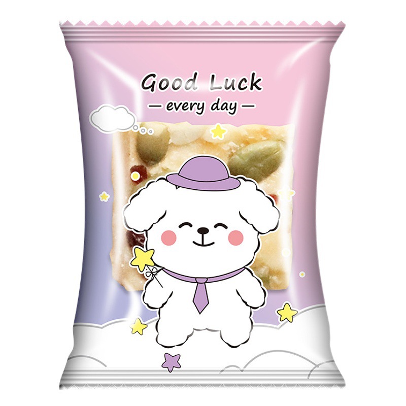 2025 new snowflake crisp packaging bag cute cartoon nougat machine seal bag biscuit bag candy packaging bag wholesale