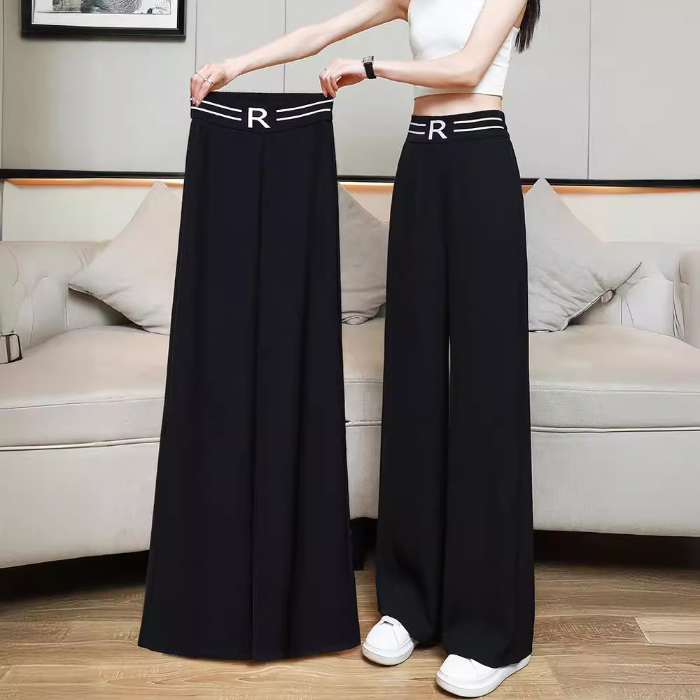 Black Wide-leg Pants for Suit Women's High Waist Dipping Summer Thin 2025 New Casual Spring and Autumn Narrow Straight Pants for Women