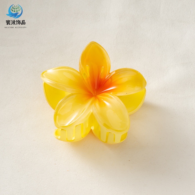Picture of Cross-border egg flower clip large high-grade gradient Flower hairpin back head updo ponytail shark clip headdress