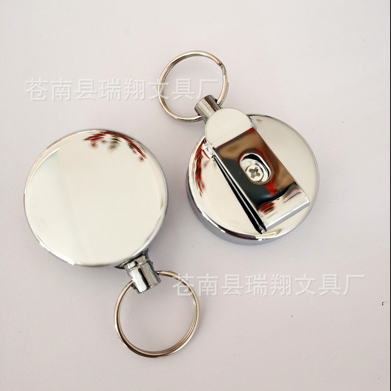 Picture of Telescopic easy-to-pull key chain anti-loss metal ID buckle cable pull line shrink easy-to-pull buckle manufacturers selling