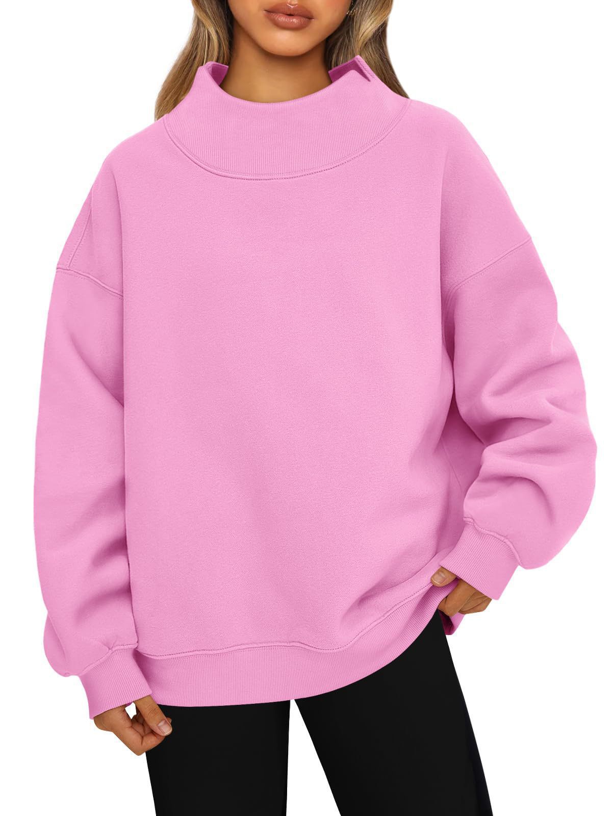 Picture of Amazon 2025 European and American Style Sweatshirt Long-Sleeved Turtleneck Pullover Sweatshirt Casual Sweatshirt Fleece-Lined Top for Women
