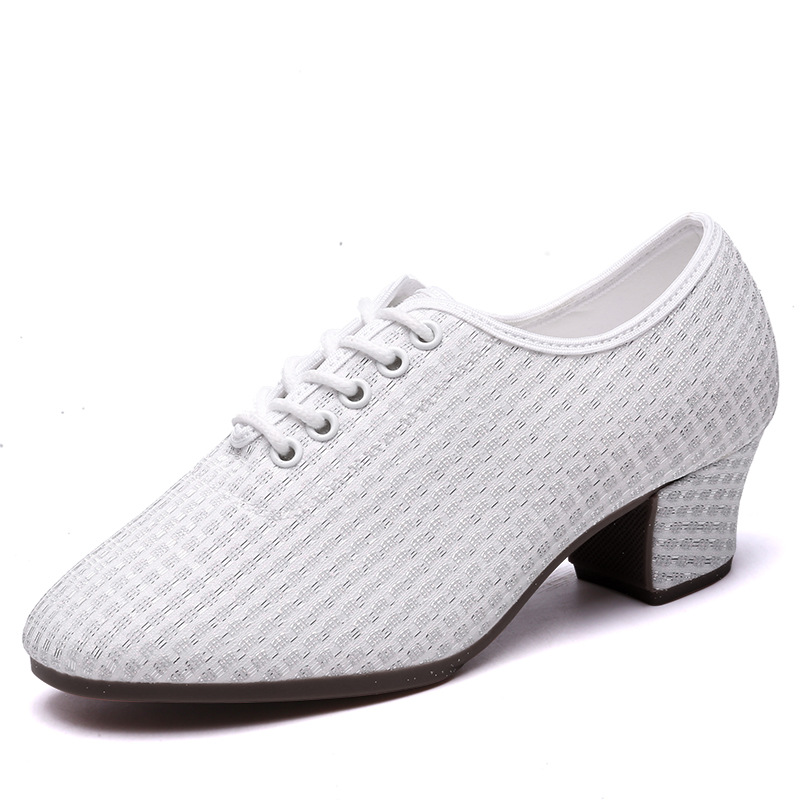 Dancing Shoes Adult Women's Breathable Soft-soled Square Ballroom Shoes Jitterba Dancing Shoes