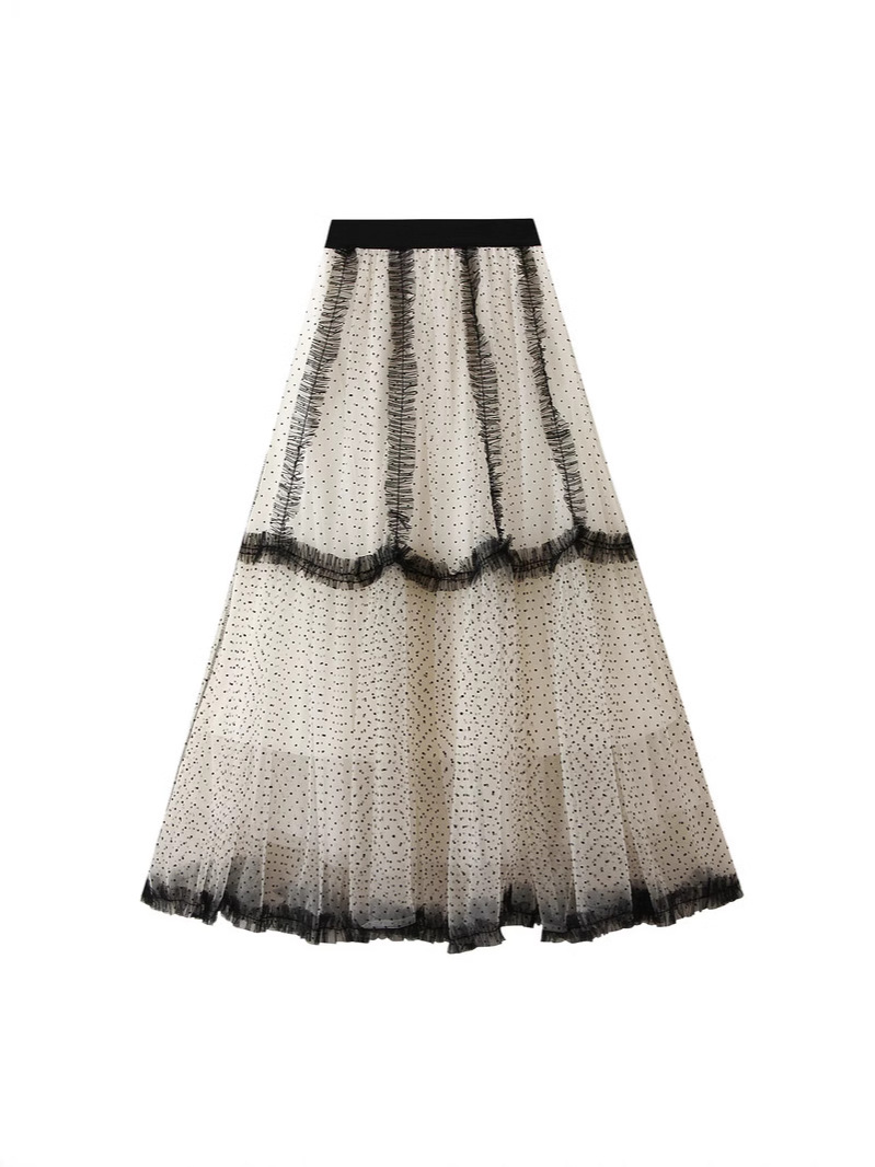 Amazon Cross-border 2025 New European and American French Romantic Sweet Age-reducing Mesh Polo Dot Skirt Elegant