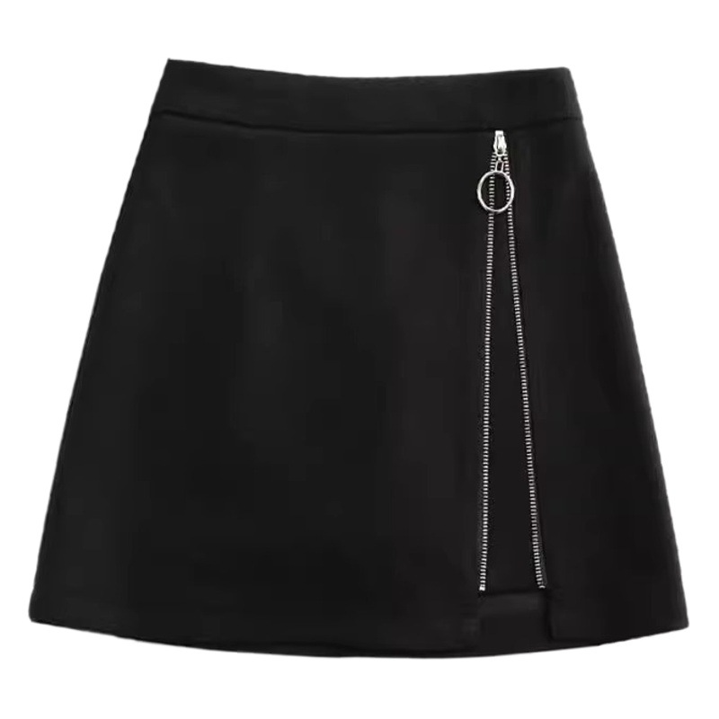 Black Woolen Skirt Women's 2023 Autumn and Winter New High Waist Slimming Fashionable Elegant A- line Skirt
