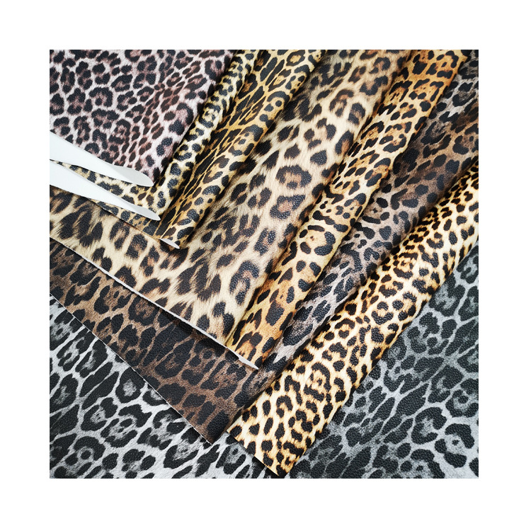 Picture of Guangzhou factory supply in stock wholesale leopard pu leather fabric mobile phone case packaging box luggage artificial leather