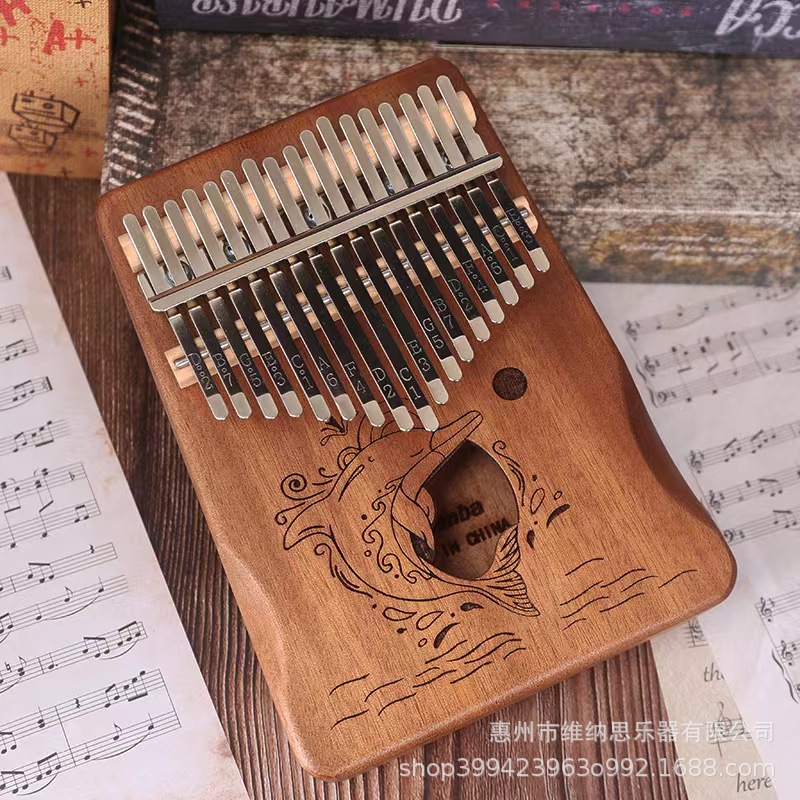 Picture of Thumb Piano 17-Tone Kalimba Kalimba 21-Tone Kalimba Finger Piano Instrument Solid Wood Rainbow Model