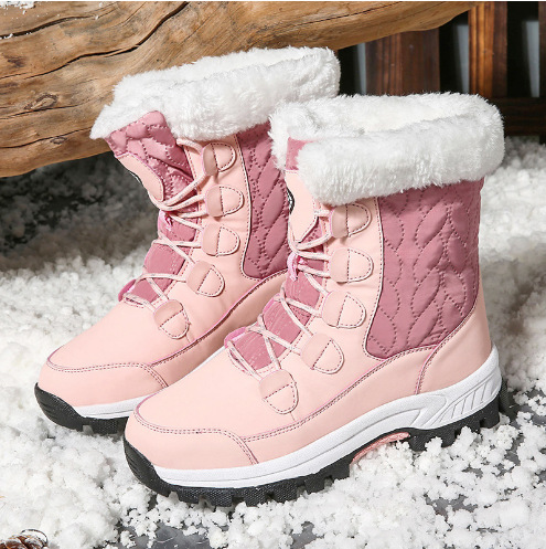 2025 Northeast Large Size Snow Boots for Women Outdoor Travel High-Top Independent Station Cotton Shoes Women's Mid-Calf Boots Winter Amazon