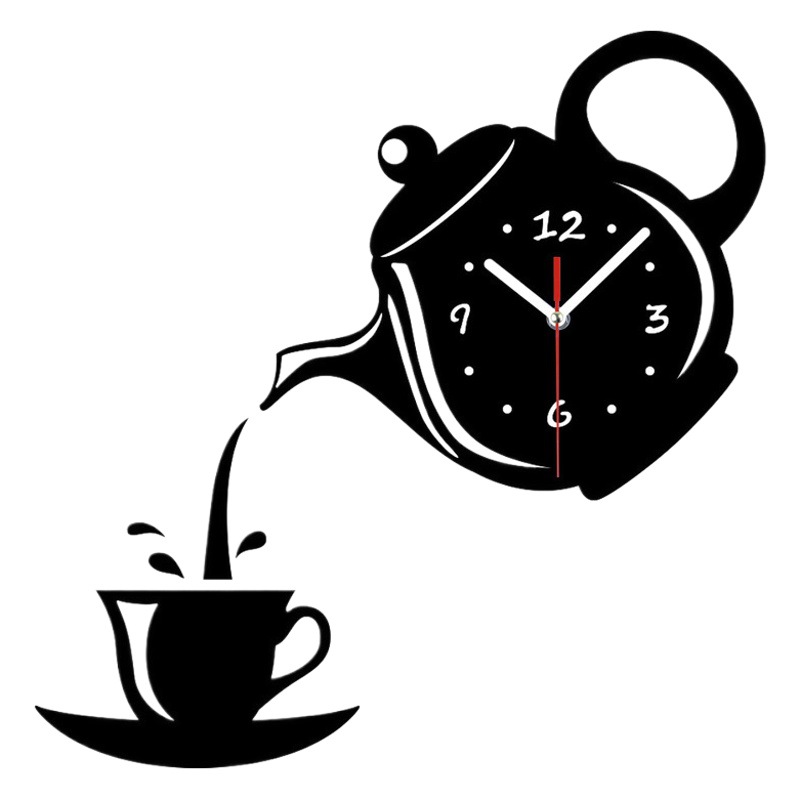 Wholesale creative European wall clock home diy3D stereo decorative clock acrylic digital mirror wall stickers JCY64