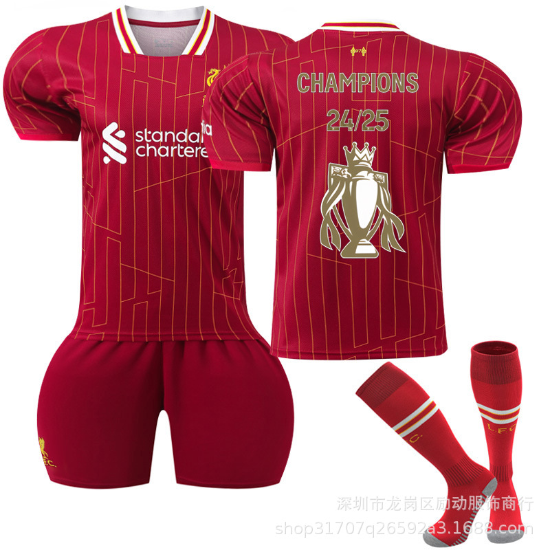 Picture of 2425 Club No. 11 Salah Gold Trophy Pattern New and Old Liverpool Winning Commemorative Edition Jersey suit