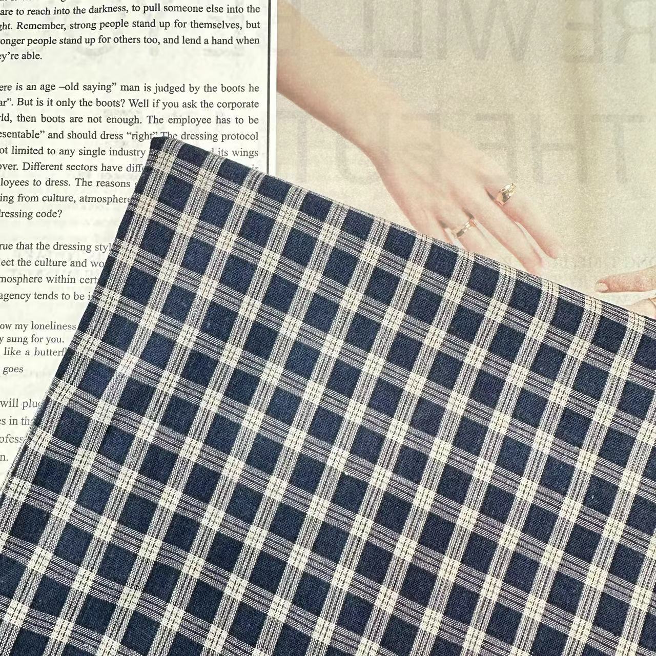 Vintage High-count High-density Women's Men's Shirt Jacket Plaid dress Sling Shirt Children's Pajamas Hair Accessories Plaid