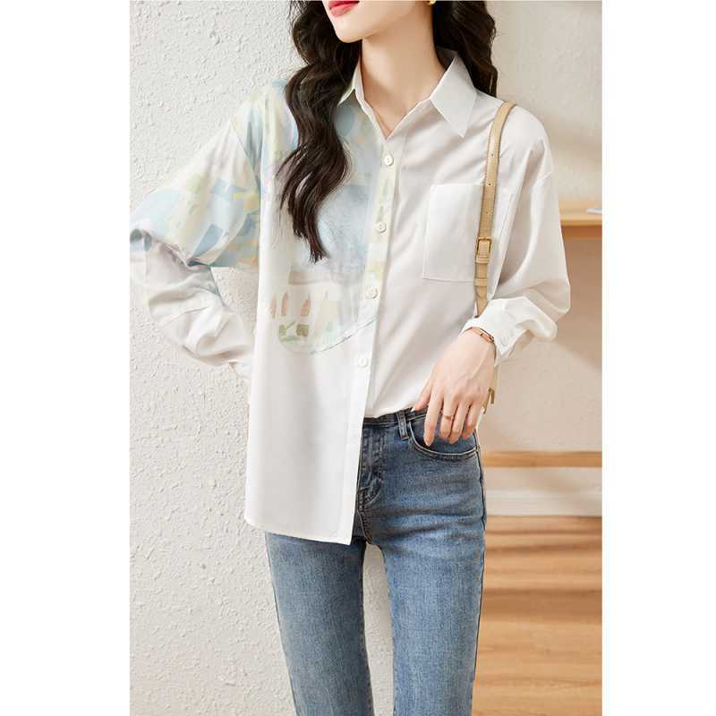 Picture of Designer Women's Niche Shirts Women's Tops French High-End 2025 New Splicing Shirts for Women Spring & Fall